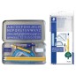 Staedtler Noris Set matematica 11 pezzi in astuccio metallico con compasso e normografo 557-11