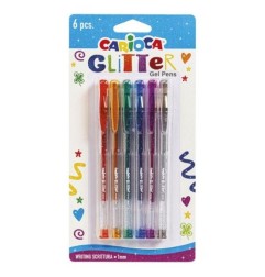 Carioca penne gel glitter blister 6 pezzi punta 1 mm per carta