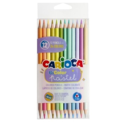 Carioca Bicolor Pastel astuccio 12 matite bicolori 24 colori p