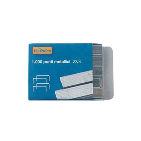 Nikoffice Punti metallici 1000 Pezzi per Cucitrice 23/8