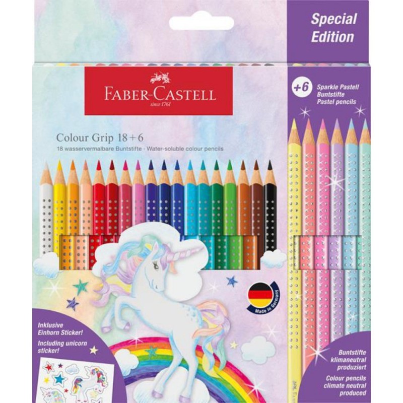 Faber Castell Pastelli Color Grip Unicorno Col 18+6 Triang