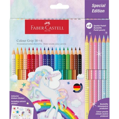 Faber Castell Pastelli Color Grip Unicorno Col 18+6 Triang