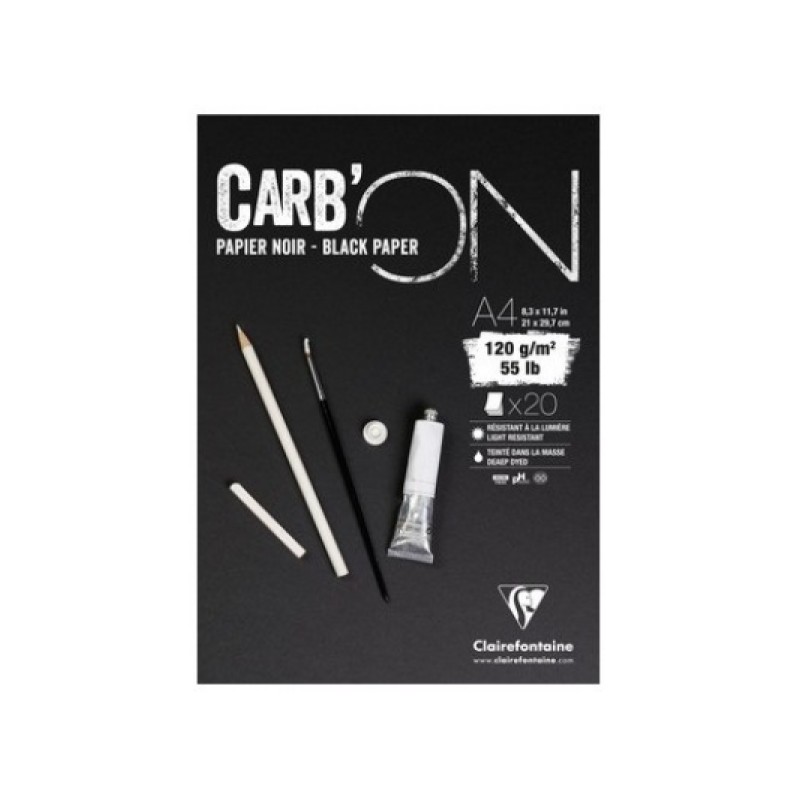 Clairefontaine Carb'On blocco collato A4 20 fogli 120 g nero Clairefontaine Carb'On blocco collato A4 20 fogli 120 g nero