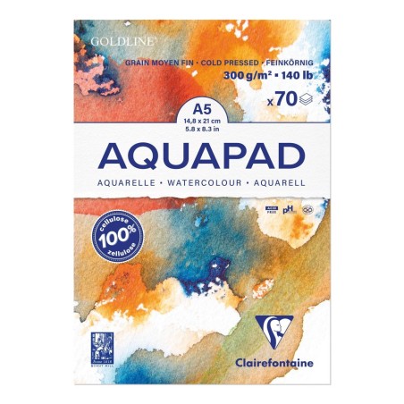 Clairefontaine Aquapad blocco collato A5 300 g 70 fogli
