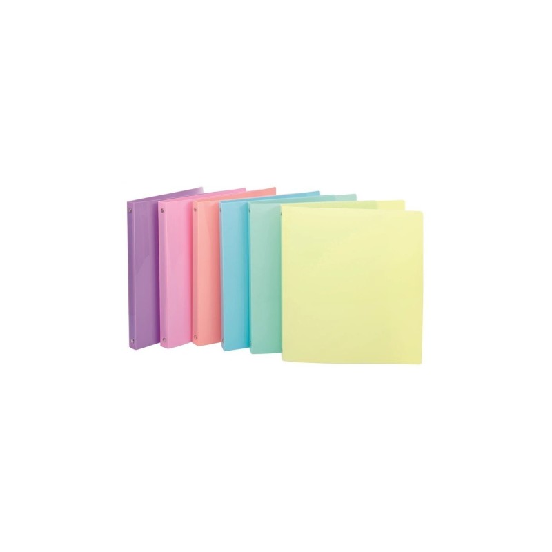 Nikoffice raccoglitore 4 anelli tondi Ø 30 mm A4 22x30 cm in PPL colori pastello, dorso 40 mm 01/382-P