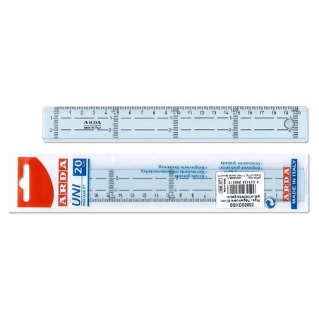 Arda riga da disegno UNI 20 cm plastica fumé ottico 28920SS
