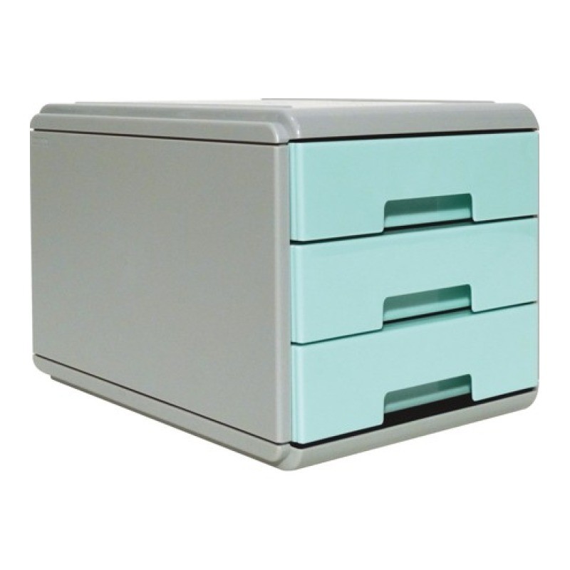 Mini Cassettiera Arda Keep Colour Pastel - 17 x 25,4 x 17,7 cm, Corpo Grigio con Cassetti Azzurri 19P3PPASBL Mini Cassettiera Arda Keep Colour Pastel - 17 x 25,4 x 17,7 cm, Corpo Grigio con Cassetti Azzurri 19P3PPASBL