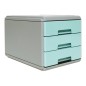 Mini Cassettiera Arda Keep Colour Pastel - 17 x 25,4 x 17,7 cm, Corpo Grigio con Cassetti Azzurri 19P3PPASBL Mini Cassettiera Arda Keep Colour Pastel - 17 x 25,4 x 17,7 cm, Corpo Grigio con Cassetti Azzurri 19P3PPASBL