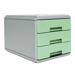Mini Cassettiera Arda Keep Colour Pastel - 17 x 25,4 x 17,7 cm, Corpo Grigio con Cassetti Verdi 19P3PPASV