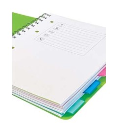 Arda quaderno spiralato A5 quadretti 5 mm 120 fogli 80 g con 5 divisori Trascolor 0236FLU