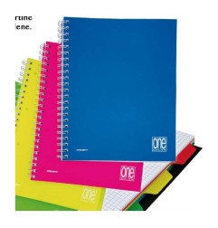 Blasetti One Color maxi quaderno con spirale A4+ 120+1 fogli 70 g rigatura 1R con 4 divisori in PPL 7739