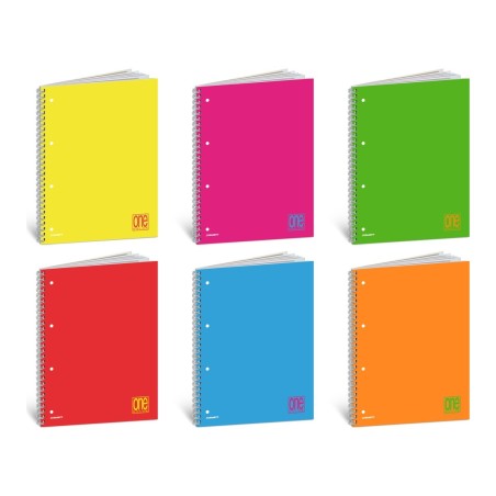 Blasetti One Color Fluo maxi quaderno con spirale A4+ 80 g 60 fogli rigatura 5M con fori d'archivio 7751
