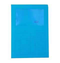Blasetti Sintex cartelline a L con finestra 22x31 cm carta 120 g azzurre – confezione 50 pezzi 0572