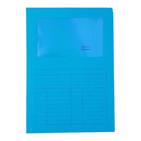 Blasetti Sintex cartelline a L con finestra 22x31 cm carta 120 g azzurre – confezione 50 pezzi 0572