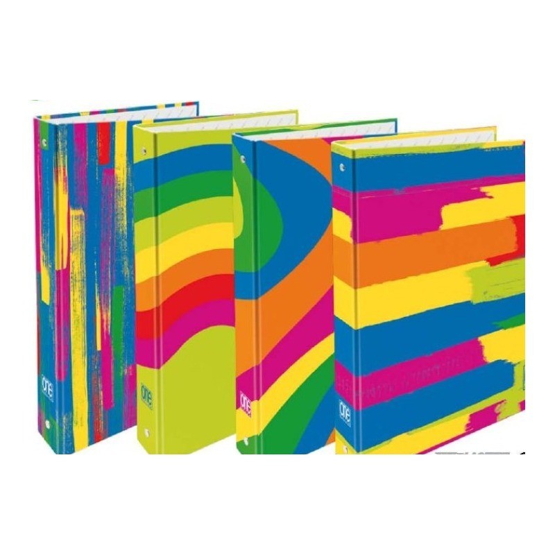 Blasetti One Color Fantafluo raccoglitore A4 a 4 anelli Ø 30 mm con le grafiche Fantafluo assortite 8126