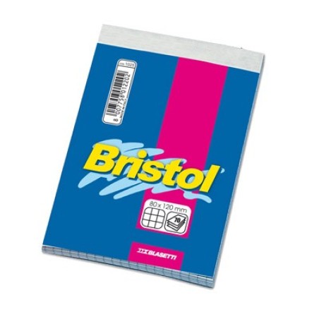 Blasetti Bristol blocco note 8x12 cm 70 fogli a quadretti 5 mm carta 50 g 1025