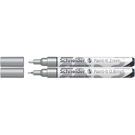 Schneider Paint-It Chrome marker 060 e 061 effetto specchio punte 0,8 e 2 mm – astuccio 2 pezzi ML06011501