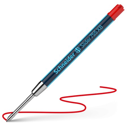 Schneider refill Slider 755 a sfera formato G2 punta XB rosso – confezione 10 pezzi 175502