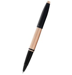 Cross Calais roller oro rosa spazzolato e nero in confezione regalo AT0115-27