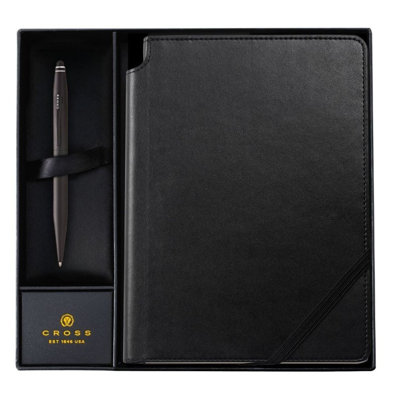 Cross Tech2 set regalo penna a sfera con stilo nero e taccuino in confezione regalo E008009