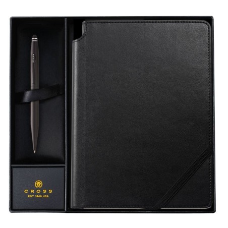 Cross Tech2 set regalo penna a sfera con stilo nero e taccuino in confezione regalo E008009