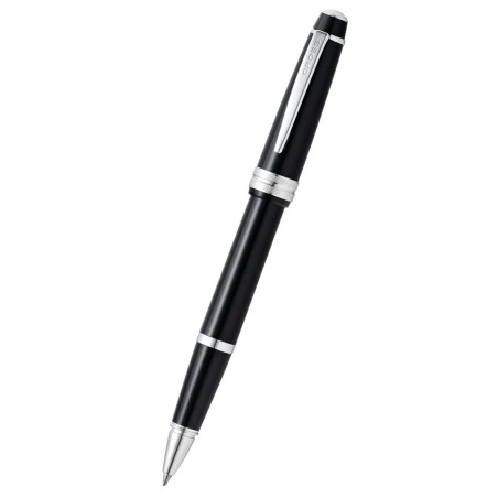 Cross Bailey Light roller resina nera con finiture cromate in confezione regalo AT0745-1