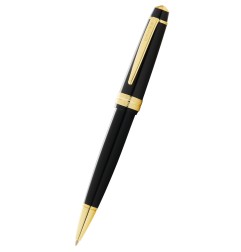 Cross Bailey Light penna a sfera resina nera con finiture dorate in confezione regalo AT0742-9