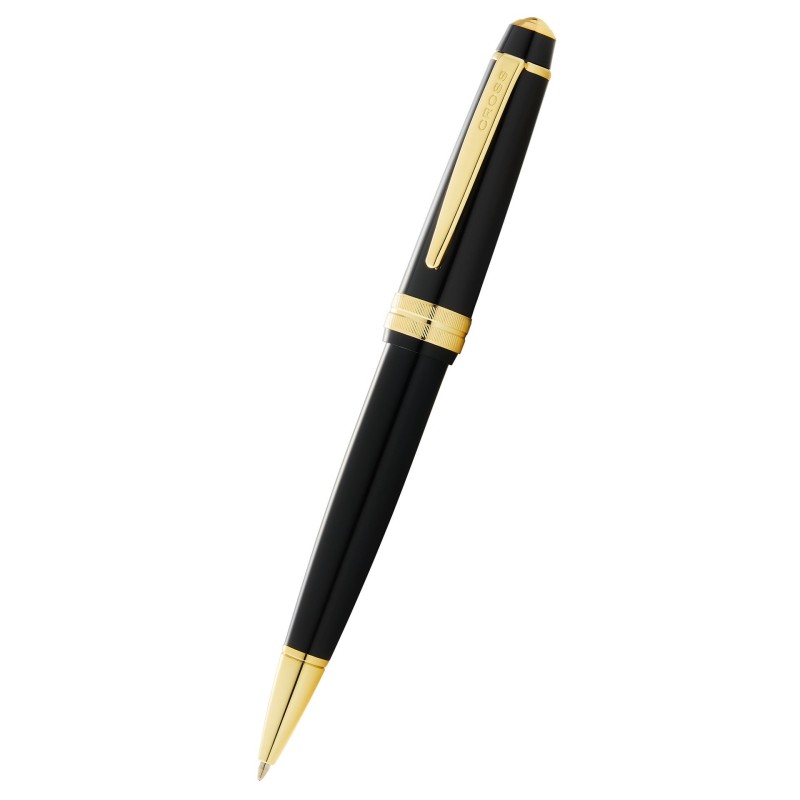 Cross Bailey Light penna a sfera resina nera con finiture dorate in confezione regalo AT0742-9