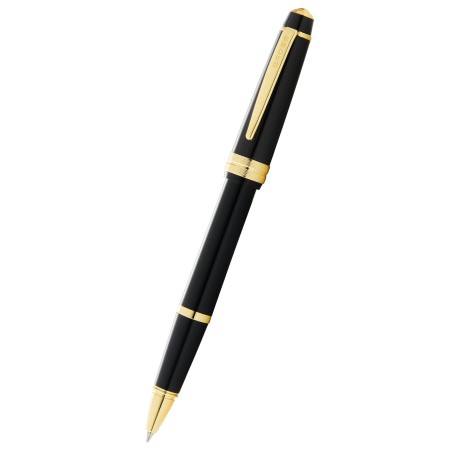 Cross Bailey Light roller resina nera con finiture dorate in confezione regalo AT0745-9