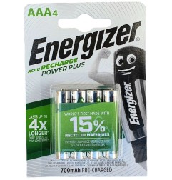 Energizer Power Plus pile ministilo AAA ricaricabili NiMH 700 mAh 1,2 V – blister 4 pezzi