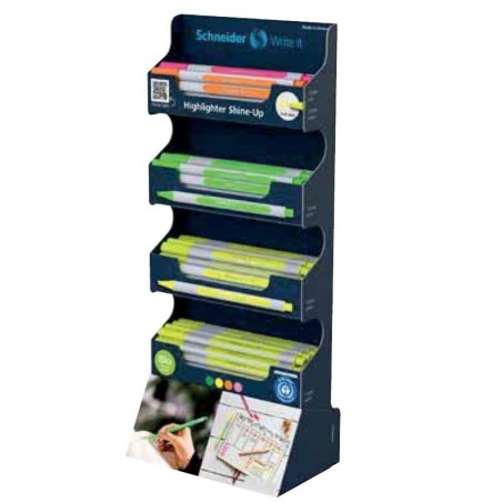 Schneider Shine-Up evidenziatori punta a scalpello 1-4 mm espositore da banco 80 pezzi 306962