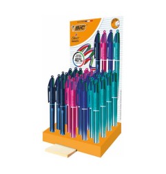 BIC 4 Colours Smooth espositore da banco 36 penne a sfera 4 colori punta 1,0 mm quattro design 300341