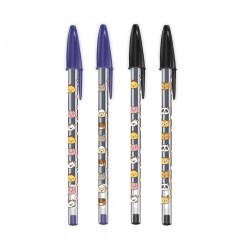BIC Cristal Decor Kawaii penna a sfera punta media 1,0 mm inchiostro blu e nero – confezione 20 pezzi 529676