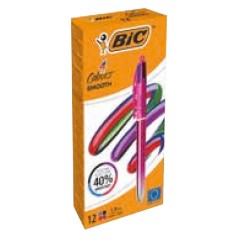 BIC 4 Colours Smooth penna a sfera a scatto 4 colori punta media 1,0 mm fusto rosa – confezione 12 pezzi 303084