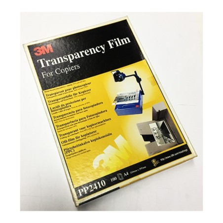 3M acetati trasparenti per fotocopiatrici e stampanti laser A4 con retrofoglio – confezione 100 fogli PP2410