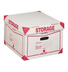 ACCO King Mec Storage KM1603 contenitore con coperchio per 4 scatole archivio 1602/1601 cartone bianco 41x27x43 cm