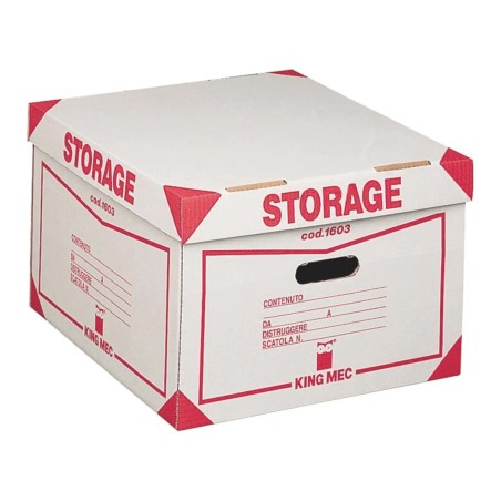 ACCO King Mec Storage KM1603 contenitore con coperchio per 4 scatole archivio 1602/1601 cartone bianco 41x27x43 cm