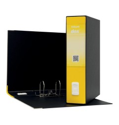 ACCO Esselte Dox 2 registratore archivio a leva KM0262 formato protocollo dorso 80 mm con custodia giallo D26206