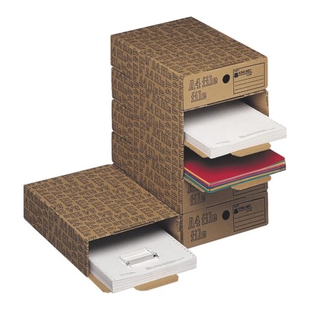 ACCO King Mec A4 File scatola documenti archivio modulare componibile in cartone marrone 00028600