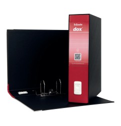 ACCO Esselte Dox 2 registratore archivio a leva KM0262 formato protocollo dorso 80 mm con custodia rosso D26211