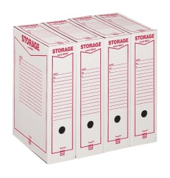 ACCO King Mec Storage KM1601 scatola archivio A4 in cartone bianco con fori di presa dorso 9 cm