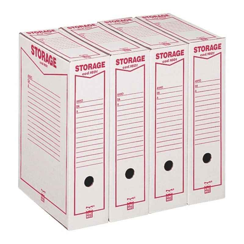 ACCO King Mec Storage KM1601 scatola archivio A4 in cartone bianco con fori di presa dorso 9 cm ACCO King Mec Storage KM1601 scatola archivio A4 in cartone bianco con fori di presa dorso 9 cm