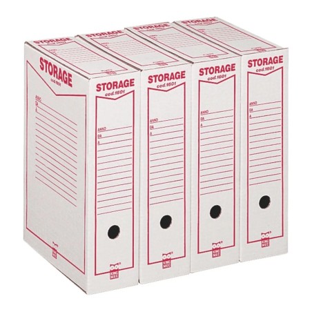 ACCO King Mec Storage KM1601 scatola archivio A4 in cartone bianco con fori di presa dorso 9 cm