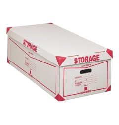 ACCO King Mec Storage KM1604 contenitore con coperchio per 8 scatole archivio 1602/1601 cartone bianco 41x27x78 cm