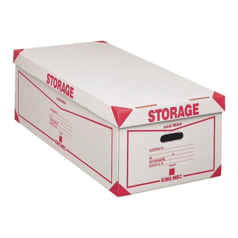 ACCO King Mec Storage KM1604 contenitore con coperchio per 8 scatole archivio 1602/1601 cartone bianco 41x27x78 cm