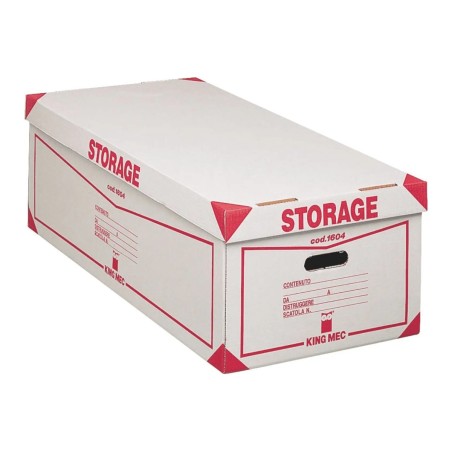 ACCO King Mec Storage KM1604 contenitore con coperchio per 8 scatole archivio 1602/1601 cartone bianco 41x27x78 cm