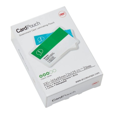 ACCO GBC CardPouch pouches per plastificazione 65x95mm 2x125 micron lucide – confezione 100 pezzi 3740301