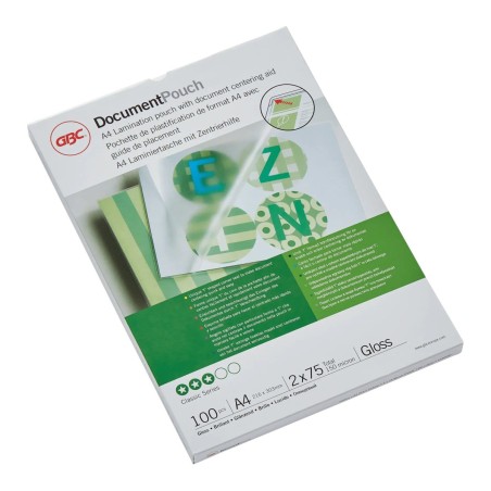GBC DocumentPouch pouches per plastificazione A4 2x75 micron lucide – confezione 100 pezzi 3740400