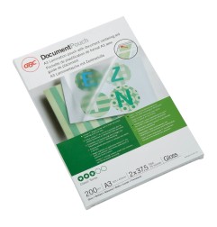ACCO GBC DocumentPouch pouches per plastificazione A3 2x37,5 micron lucide – confezione 200 pezzi 3745104