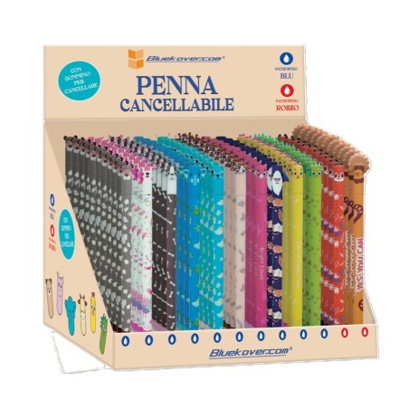 BLUEKOVER EXPO PENNE CANCELLABILI ANIMALETTI 0.7 INC. BLU E ROSSO-84pz. BK-84PEN